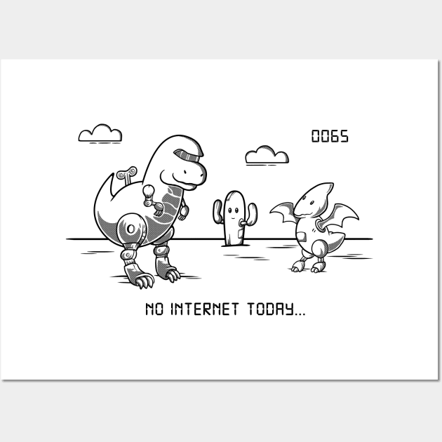 Google Offline Dinosaur Game | Metal Print