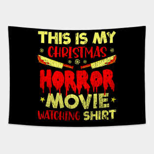 Funny Christmas Horror Movie Fan Funny Xmas Horror Movies Watching Tapestry