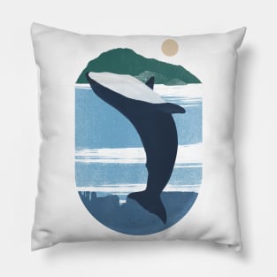 Sea landscape with a whale Pillow