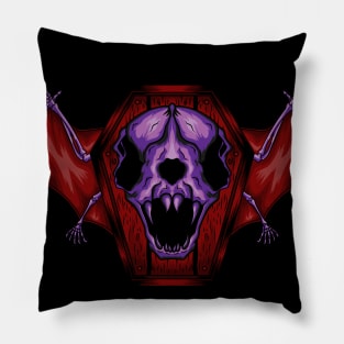 VAMPIRE BAT SKULL Pillow