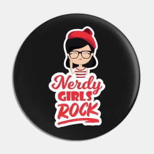 Nerdy Girls Rock Geek Nerd Pin