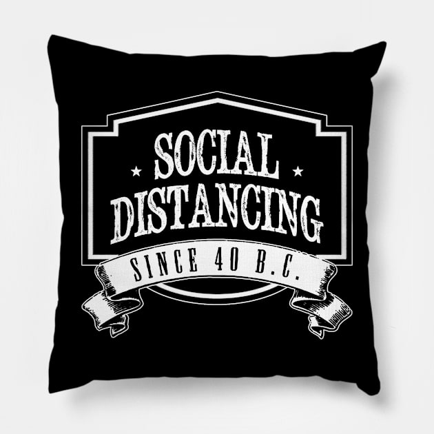 Social Distancing Since 40 Years Before Corona Pillow by MaplewoodMerch