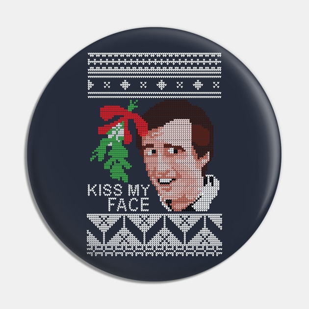 Christmas Alan Partridge Kiss My Face Mistletoe Knit Pin by Nova5