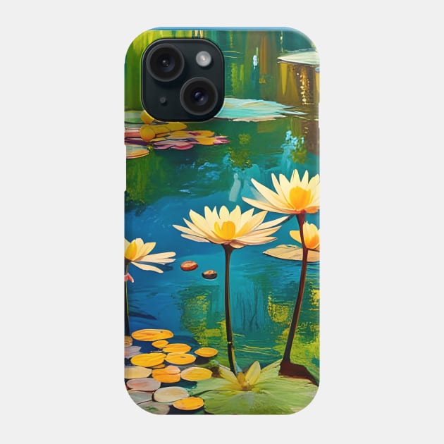 Water Lilies (tribute to Monet) Phone Case by RoxanneG