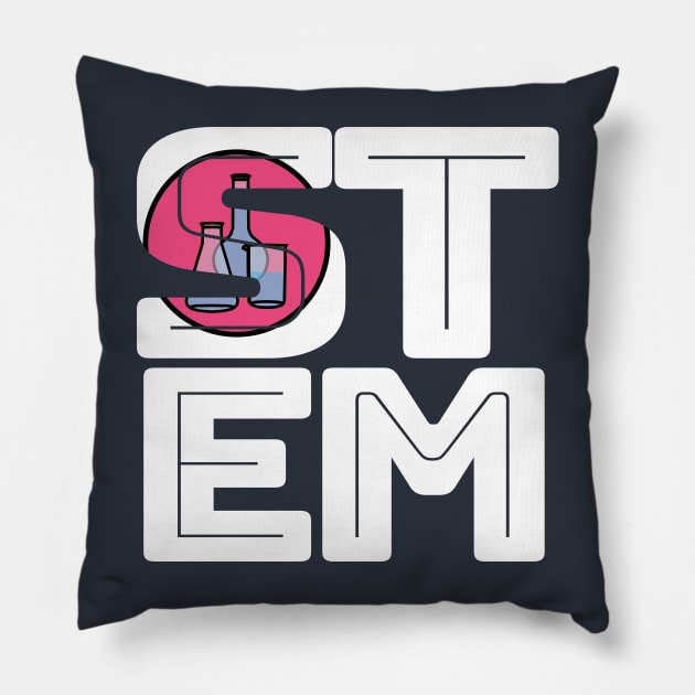 STEM Science Technology Engineering Math Typography Pillow by ellenhenryart