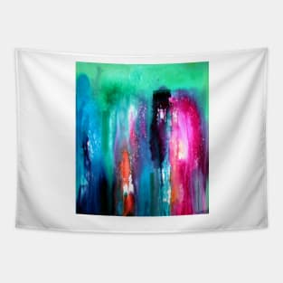 City nights in the rain Tapestry