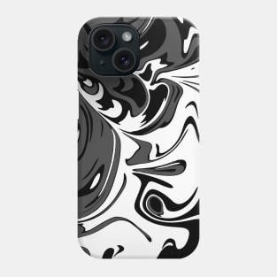 Grey white Liquid Abstract Art Phone Case