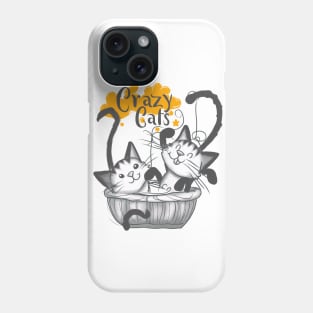 Cats playing with balls of yarn Funny T-shirt 2-10 Phone Case