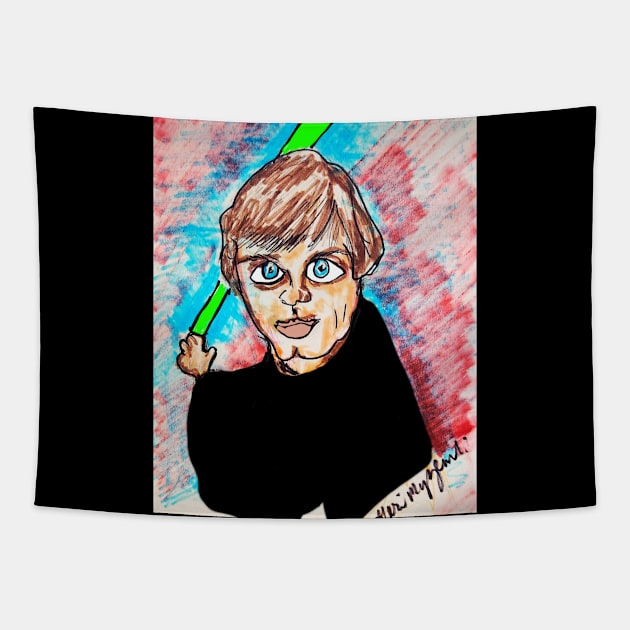 Luke Skywalker Mark Hamill Tapestry by TheArtQueenOfMichigan 