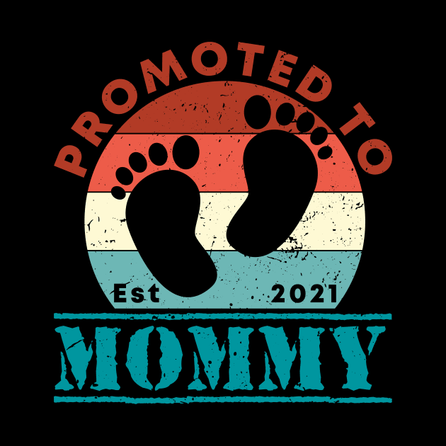 Retro Vintage Promoted to Mommy 2021 new Mom gift mommy by Abko90