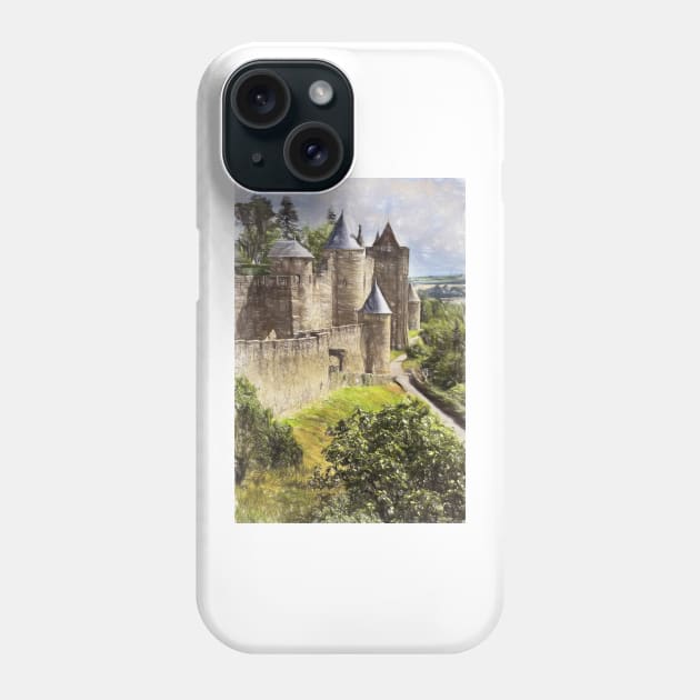 Walls of Carcassonne Digital Art Phone Case by IanWL