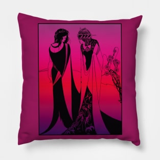 Salome and her mother (black on pink) Pillow