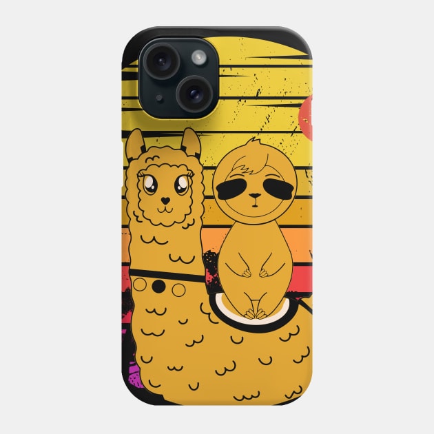 Llama and sloth Phone Case by Ribsa