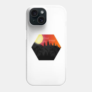 aesthetic sunset view in hexagon Phone Case