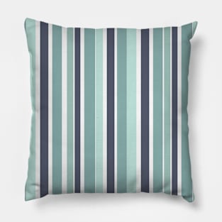 Color Block Stripes Blue and Grey Pillow