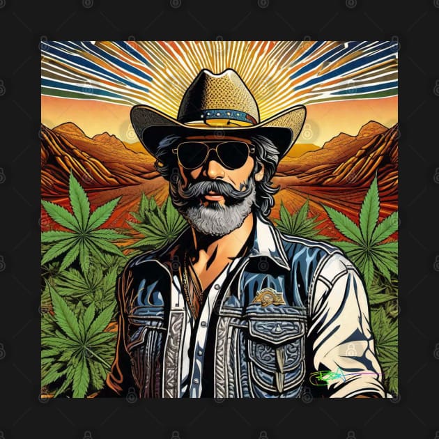 Stoner Hippie Retro Cowboy Vibes 17 by Benito Del Ray