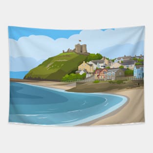 Criccieth Beach in Gwynedd - North Wales Tapestry