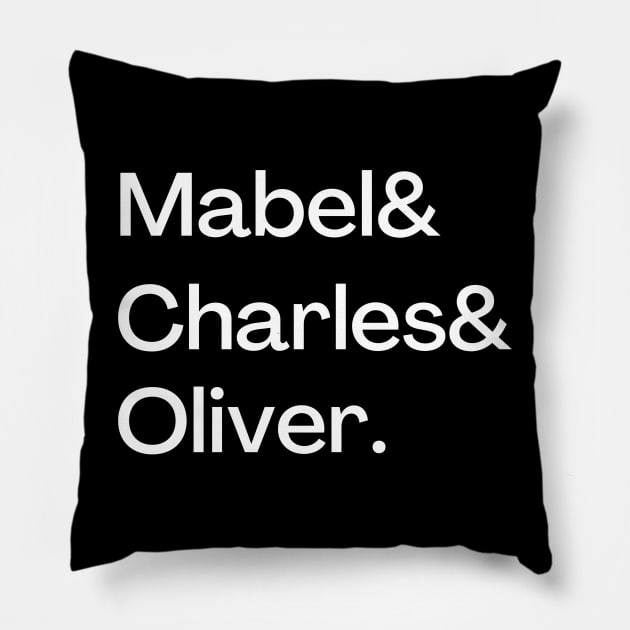 Mabel & Charles & Oliver Only Murders Pillow by MalibuSun