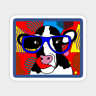 Funny Cow With Sunglasses Muh Magnet