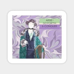 Emmeline Pankhurst :Portrait in Marbled Paper Magnet