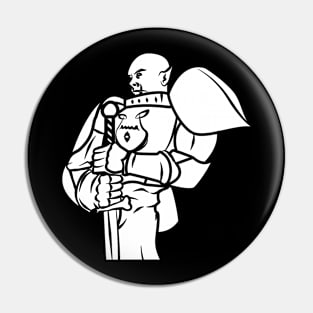 Orc Knight (White): A Fantasy Design Pin