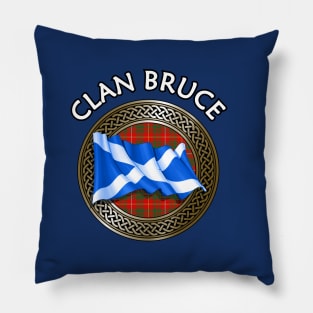 Clan Bruce Crest & Tartan Knot Pillow