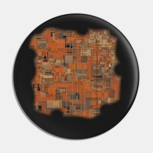 Rust-colored Pattern with Random Shapes and Lines Pin