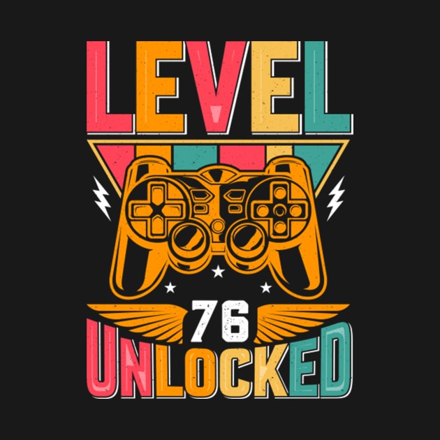 Level 76 Unlocked Awesome Since 1947 Funny Gamer Birthday by susanlguinn