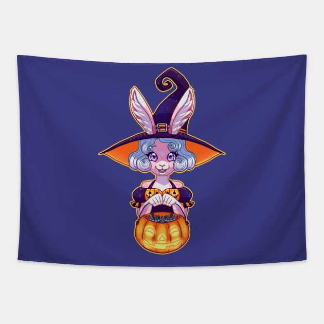 Stella bunny girl with witch costume anime chibi furry Tapestry by ISAGU ART STORE