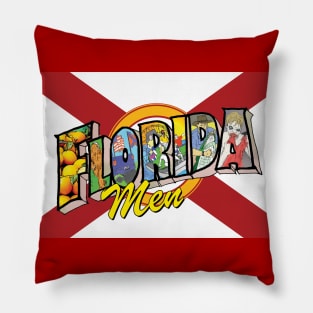 Florida Flag with FL Men Logo Pillow