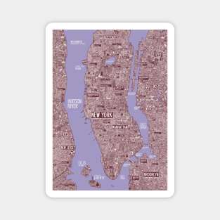 New York city Comic map Magnet