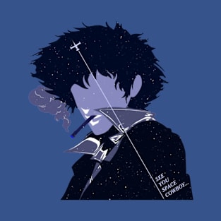 Cowboy bebop Spike , Bebop Crew, cowboy bebop, aesthetic, bebop, bounty hunters, cowboy, cyberpunk, ein, faye valentine, futuristic, japanese, jet black, spike spiegel, corgi, faye valentine, lets jam T-Shirt