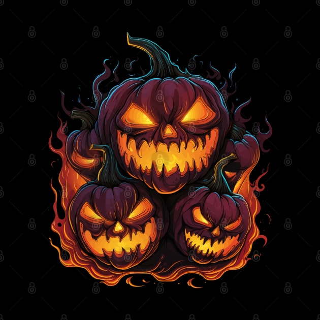 Flaming Jack O Lanterns Graphic by VelvetRoom