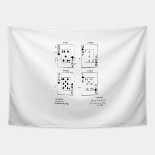 Poker Playing Card Vintage Patent Drawing Tapestry