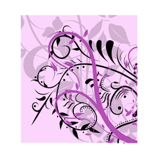 This is a purple tribal design with leaves T-Shirt