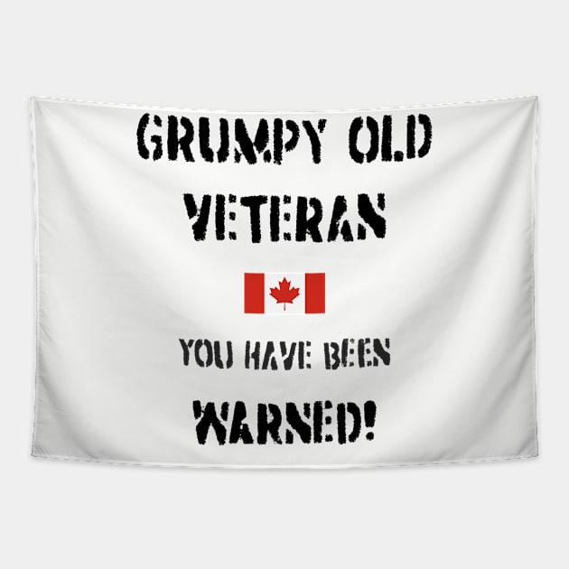 Grumpy Old Veteran (Canada) Tapestry by BearCaveDesigns