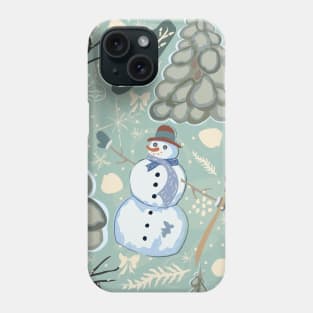 Snowman Winter Pattern Phone Case