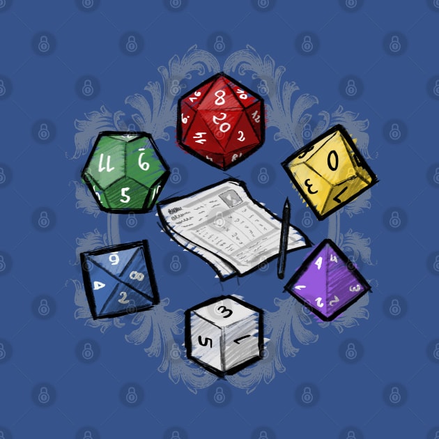 RPG dice set by Medusa Dollmaker