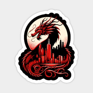 Fiery Chicago Dragon - Lunar New Year 2024 Magnet