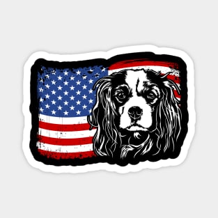 Proud Cavalier King Charles Spaniel American Flag patriotic dog Magnet