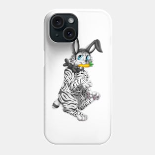 Bobtail BunnyCat: Silver Tabby (Black) Phone Case