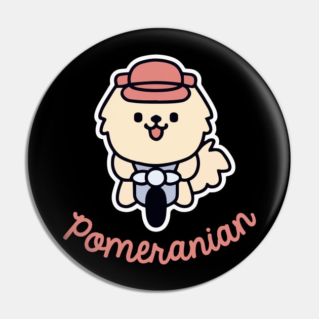 Pomeranian Dog Vintage Biker Dog Owner Retro Funny Dog Pin by BetterManufaktur