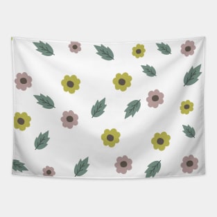 Pink Yellow Floral Flower Pattern Tapestry