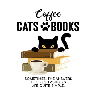 Coffee, Cats and Books T-Shirt