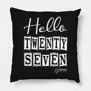 Hello Twenty seven Est.1994 27th Funny Birthday Pillow