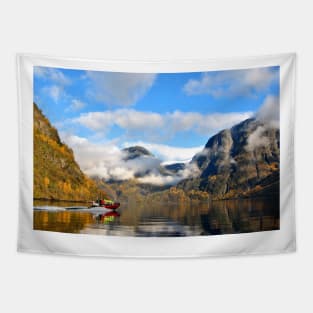 Aurlandsfjord Flam Norwegian Fjord Norway Scandinavia Tapestry