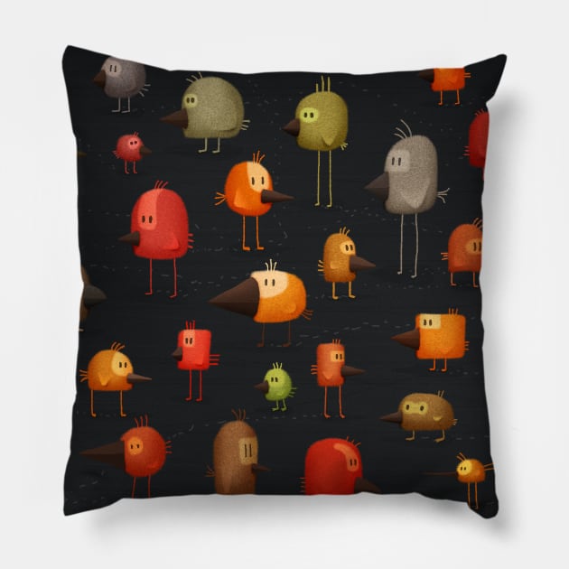 Bird Bird Bird Bird Bird Pillow by vladstudio