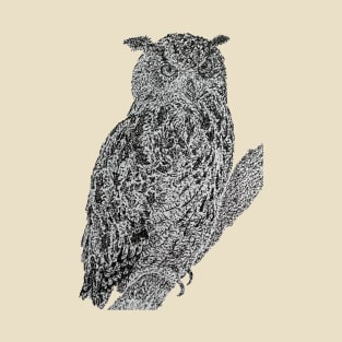 Dotwork Owl Art Print T-Shirt