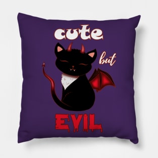 Halloween Devil Cat Cute but Evil Pillow