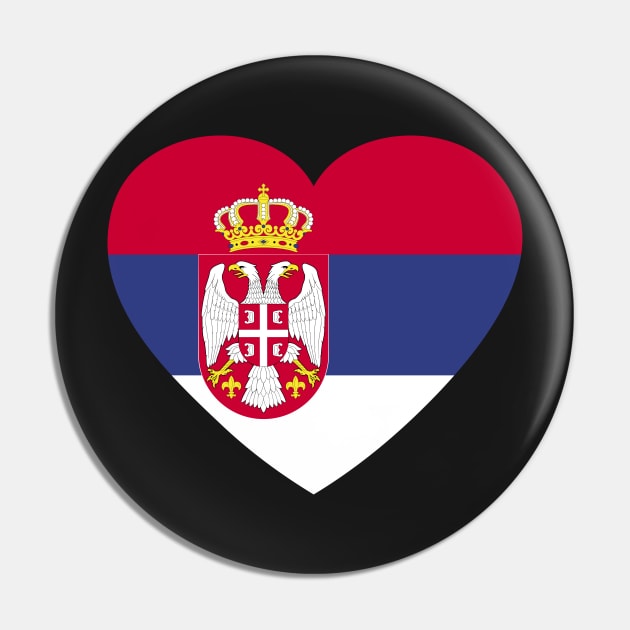 I Love Serbia // Heart-Shaped Serbian Flag Pin by SLAG_Creative